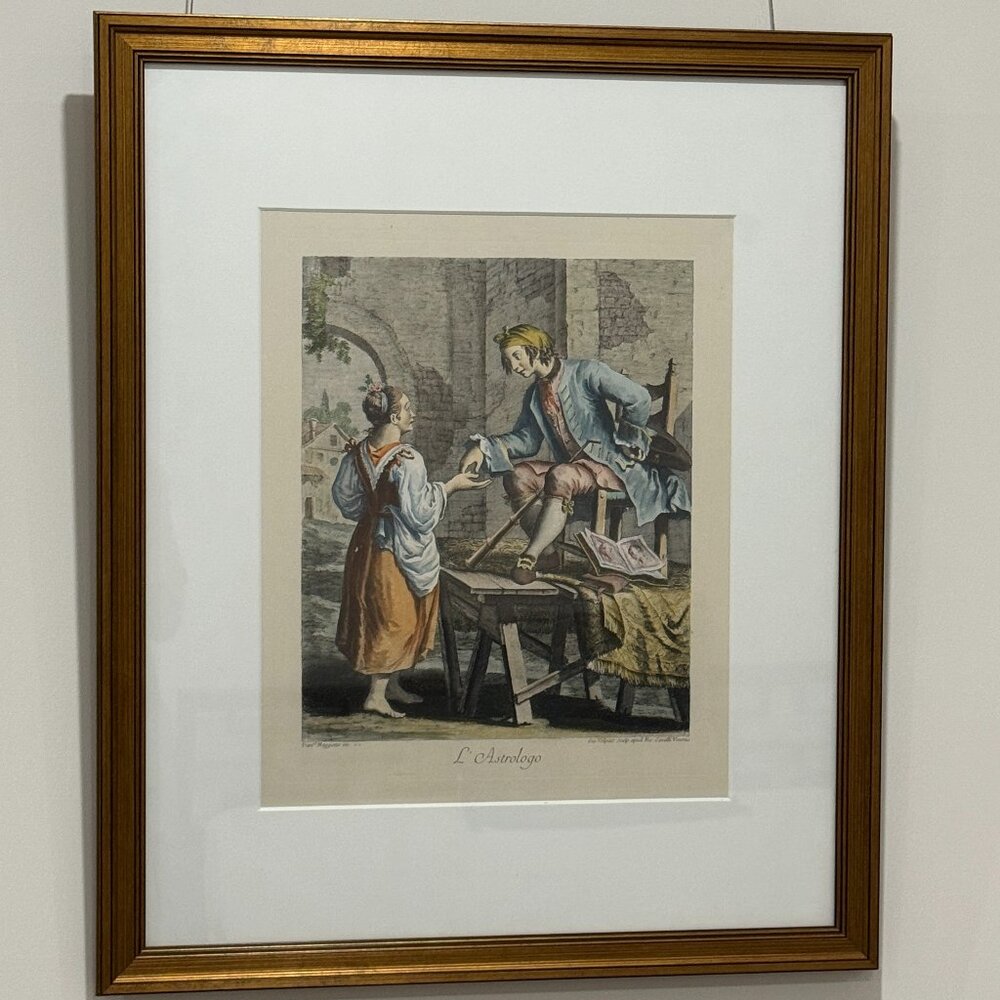 Antique Giovanni Volpato L’astrologo(1770-1790) Engraving Framed 21"X25.5"